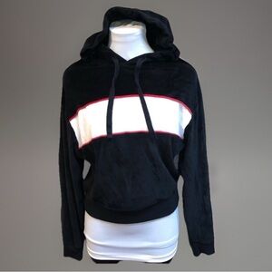 Wesley Velvety Black White Red Hoodie Jacket